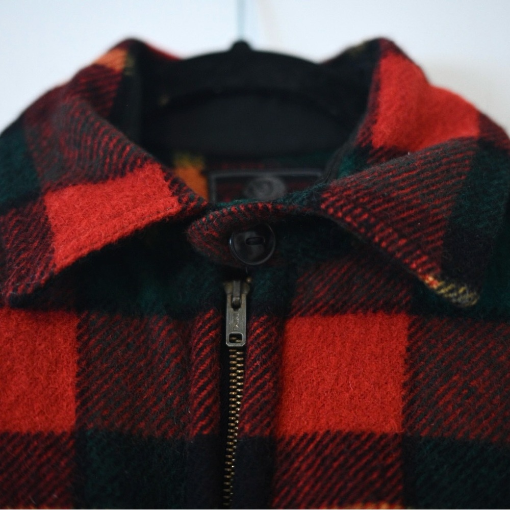 VTG Johnson Woolen Mills Jacket Mens M 60s Tartan Plaid Hunting Mackinaw Wool - Picture 3 of 16